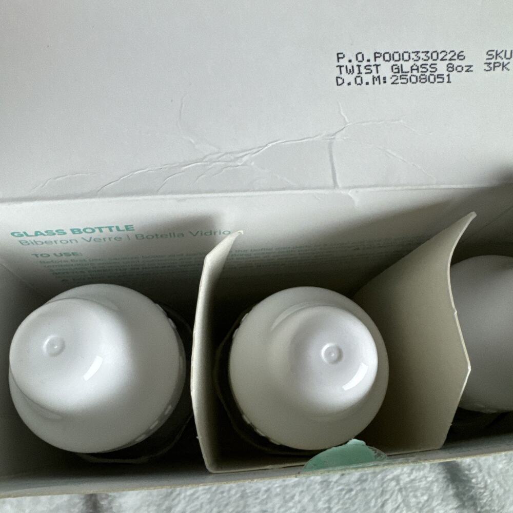Evenflo Classic Glass Standard Neck 3 Pack 8oz Baby Bottles Slow Flow Nipple Cap - Picture 7 of 9